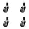 Service Caster 3'' Thermoplastic Rubber Wheel Swivel 1-5/8'' Expanding Stem Caster Set, 4PK SCC-EX20S314-TPRB-158-4 - alternate 1